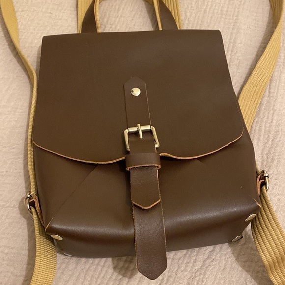 FACHA BEAUTIFUL BROWN ARGENTINA BRAND LEATHER BACKPACK. main image 13